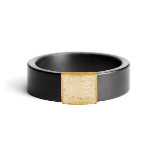 Everyday Outdoors Gunmetal 7mm 14kt Yellow Gold Barrel Band