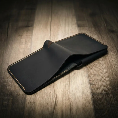 Bull Sheath Leather Badge Bifold Wallet
