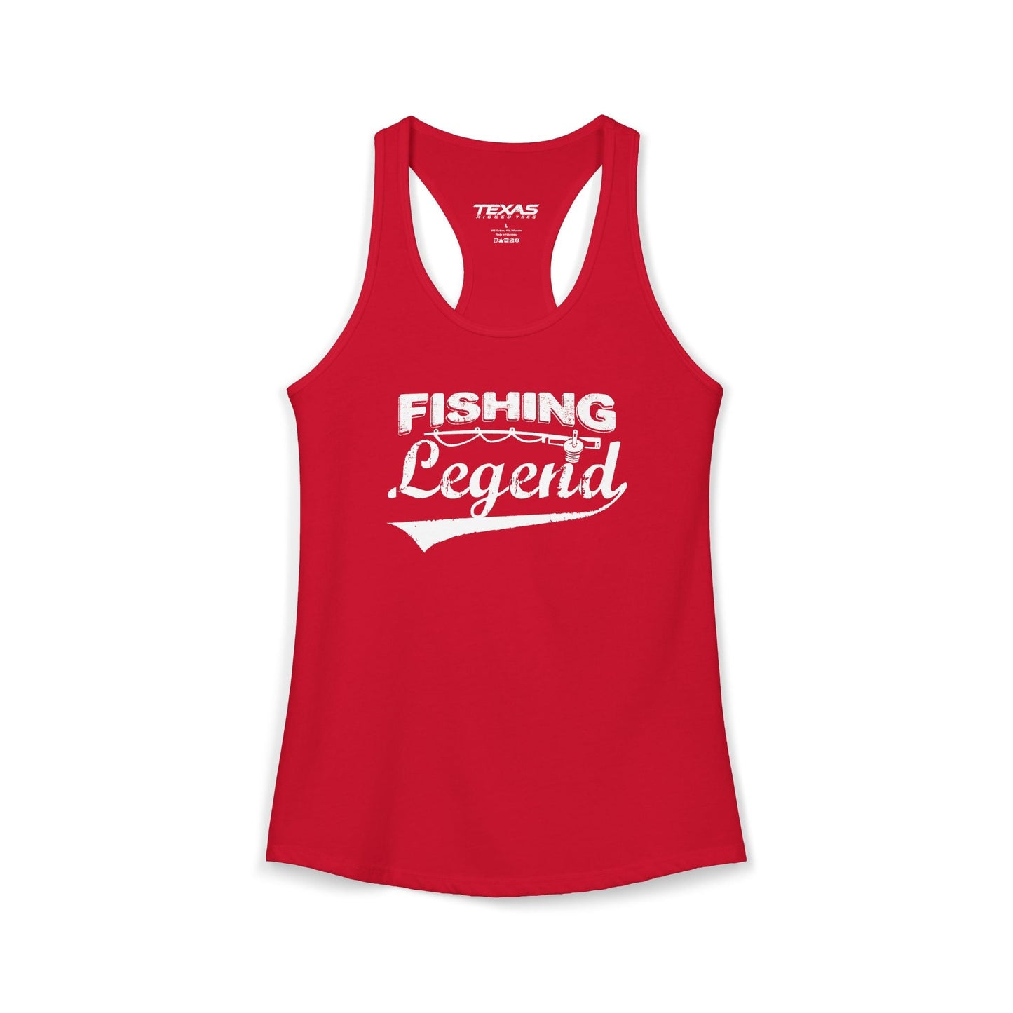 Texas Rigged Tees Fishing Legend — Women’s Racerback Tank