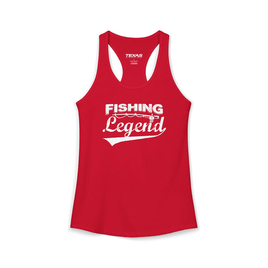 Texas Rigged Tees Fishing Legend — Women’s Racerback Tank