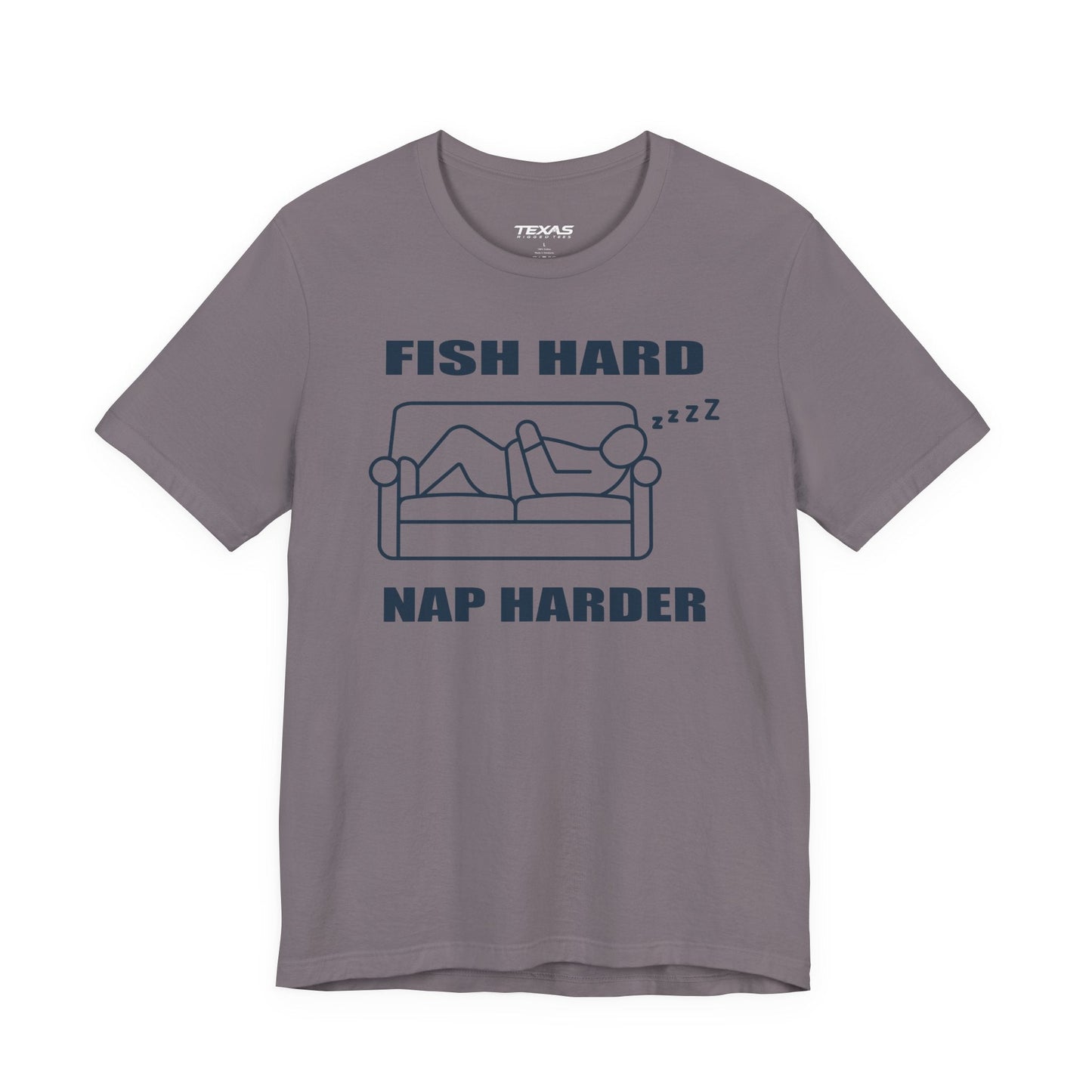 Texas Rigged Tees Fish Hard, Nap Harder — Unisex Cotton Tee
