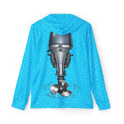 Texas Rigged Tees Outboard Motor — Unisex Fishing Pullover Hoodie (SPF 50+)