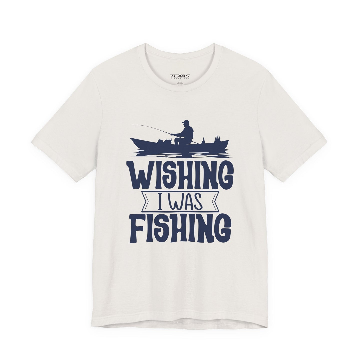Texas Rigged Tees Wishing I Was Fishing (Boat Edition) — Unisex Cotton Tee