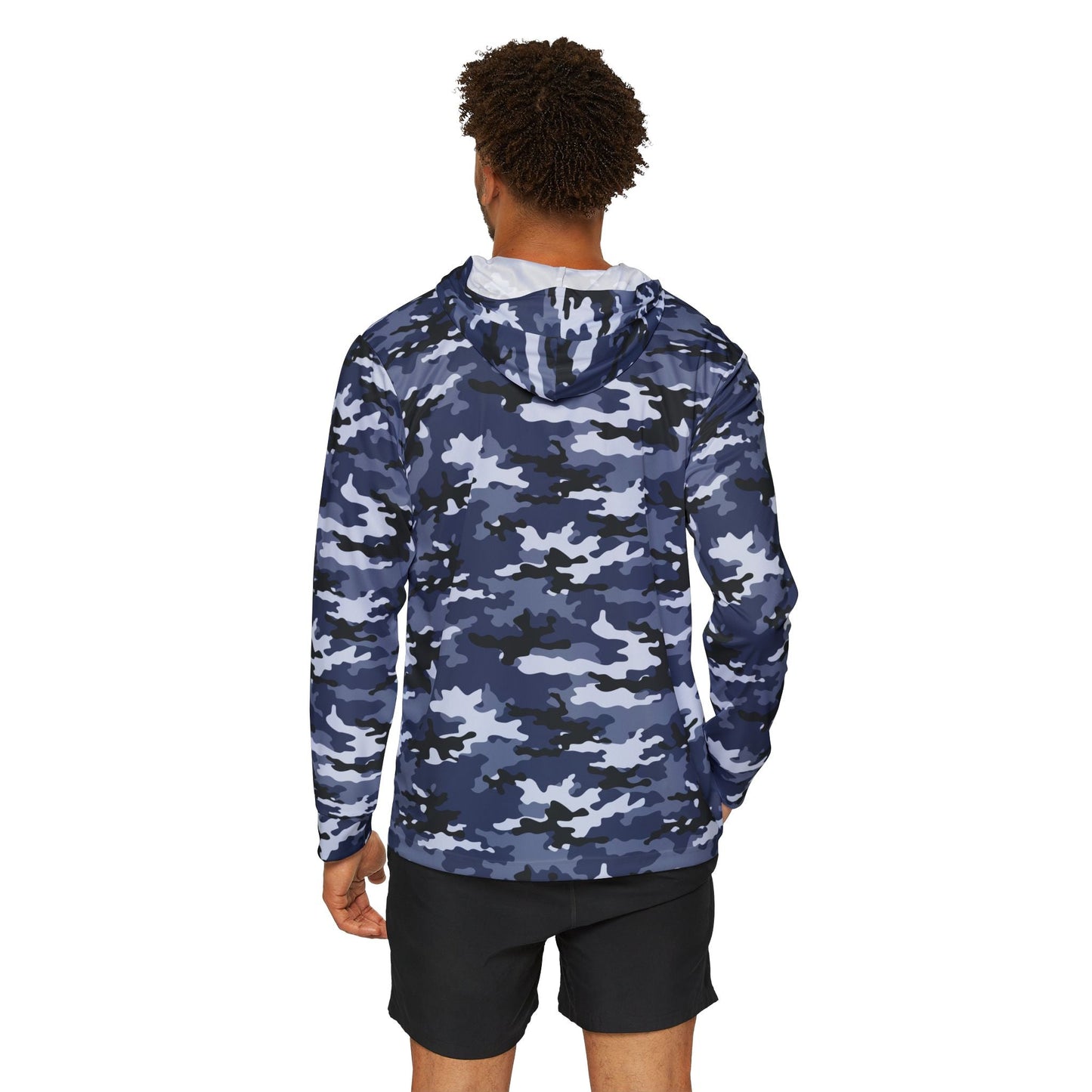 Texas Rigged Tees Blue Camo — Unisex Fishing Pullover Hoodie (SPF 50+)