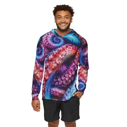 Texas Rigged Tees Colorful Octopus — Unisex Fishing Pullover Hoodie (SPF 50+)