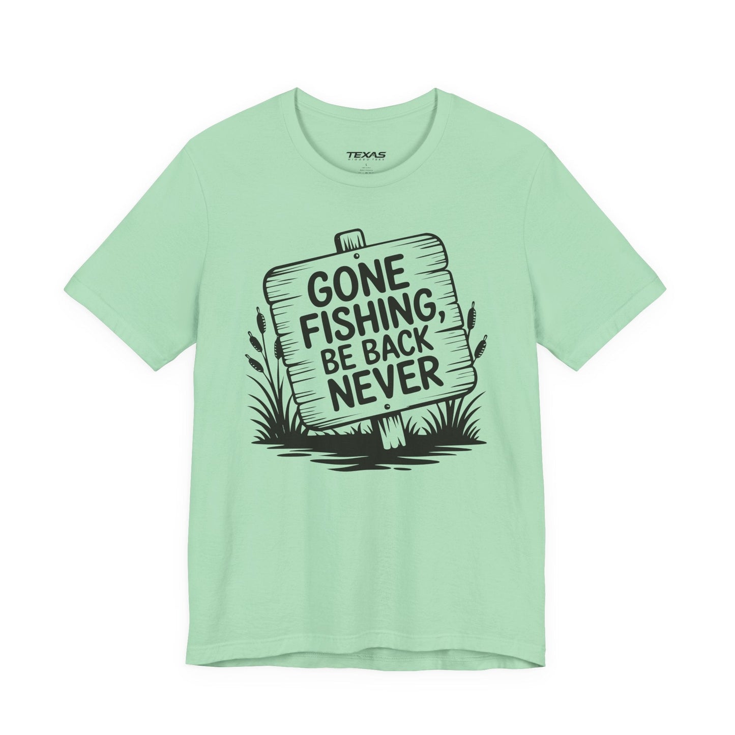 Gone Fishing, Be Back Never — Unisex Cotton Tee