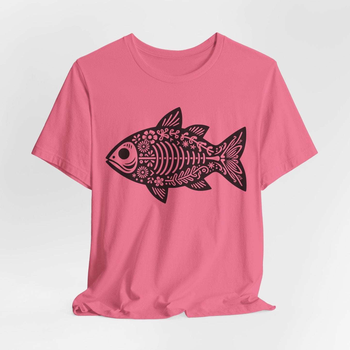 Texas Rigged Tees Mexican Flora Fish Skeleton — Unisex Cotton Tee