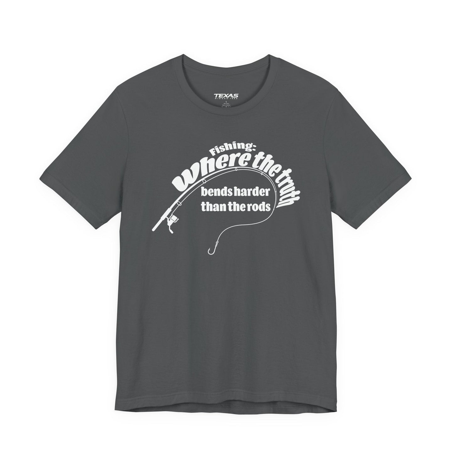 Texas Rigged Tees Fishing: Where the Truth Bends Harder Than the Rods — Unisex Cotton Tee