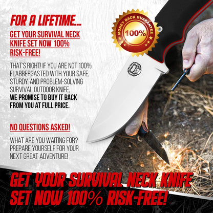 Holtzman's Gorilla Survival "THE REDLINE" FULL TANG SURVIVAL NECK KNIFE WITH G10 HANDLE