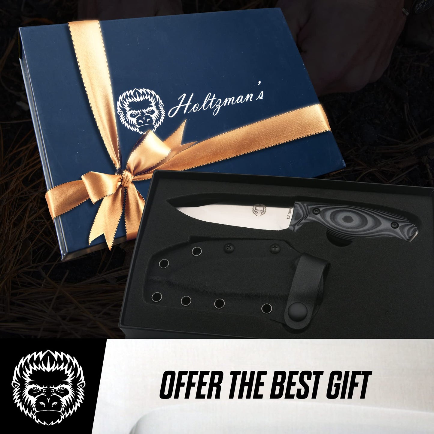 Holtzman's Gorilla Survival The Naked Silverback Survival Knife Giftset for Men