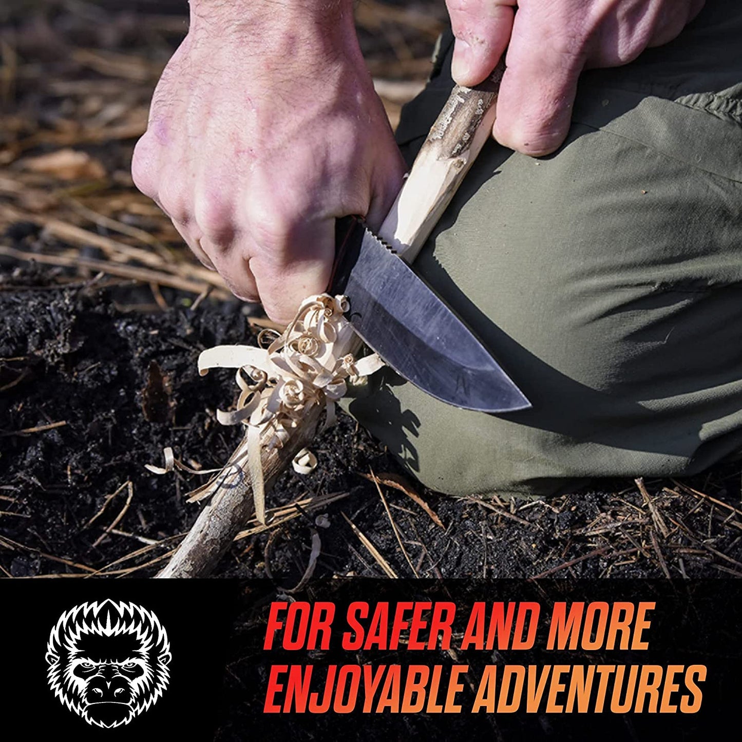 Holtzman's Gorilla Survival "The Bloodline" 1095 High Carbon Steel Bushcraft Survival Knife Gift Set