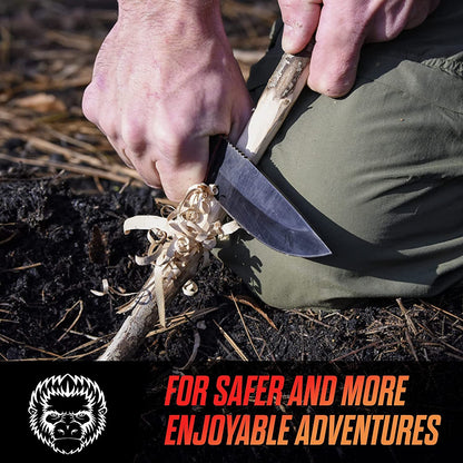 Holtzman's Gorilla Survival "The Bloodline" 1095 High Carbon Steel Bushcraft Survival Knife Gift Set