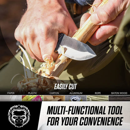 Holtzman's Gorilla Survival "The Silverback" Full Tang D2 Survival Camping Knife Gift Set