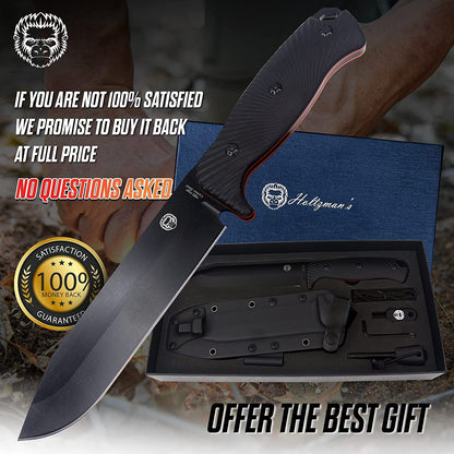 Holtzman's Gorilla Survival 12.32" LAVALINE SURVIVAL KNIFE WITH FIXED 1095 HIGH CARBON STEEL BLADE