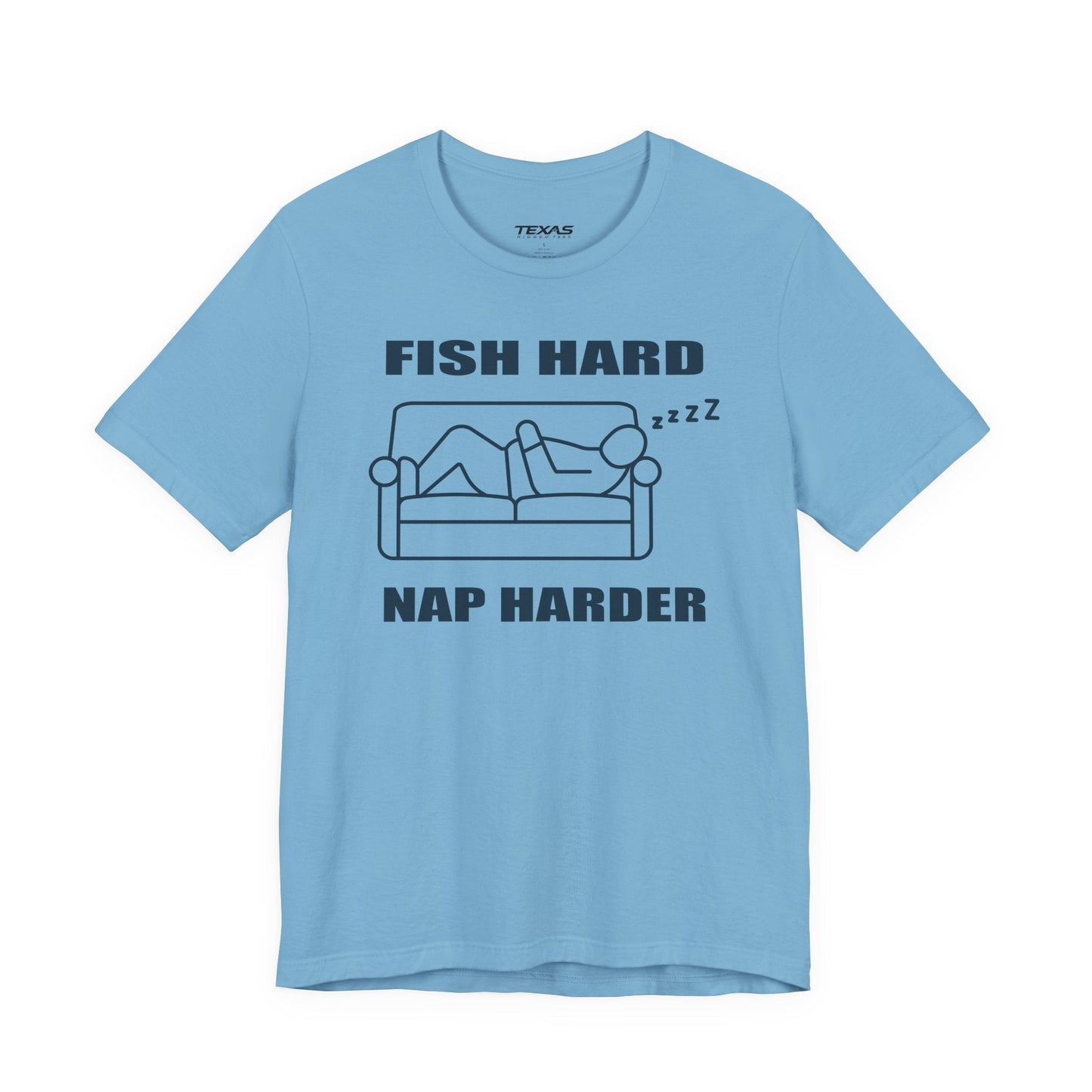 Texas Rigged Tees Fish Hard, Nap Harder — Unisex Cotton Tee