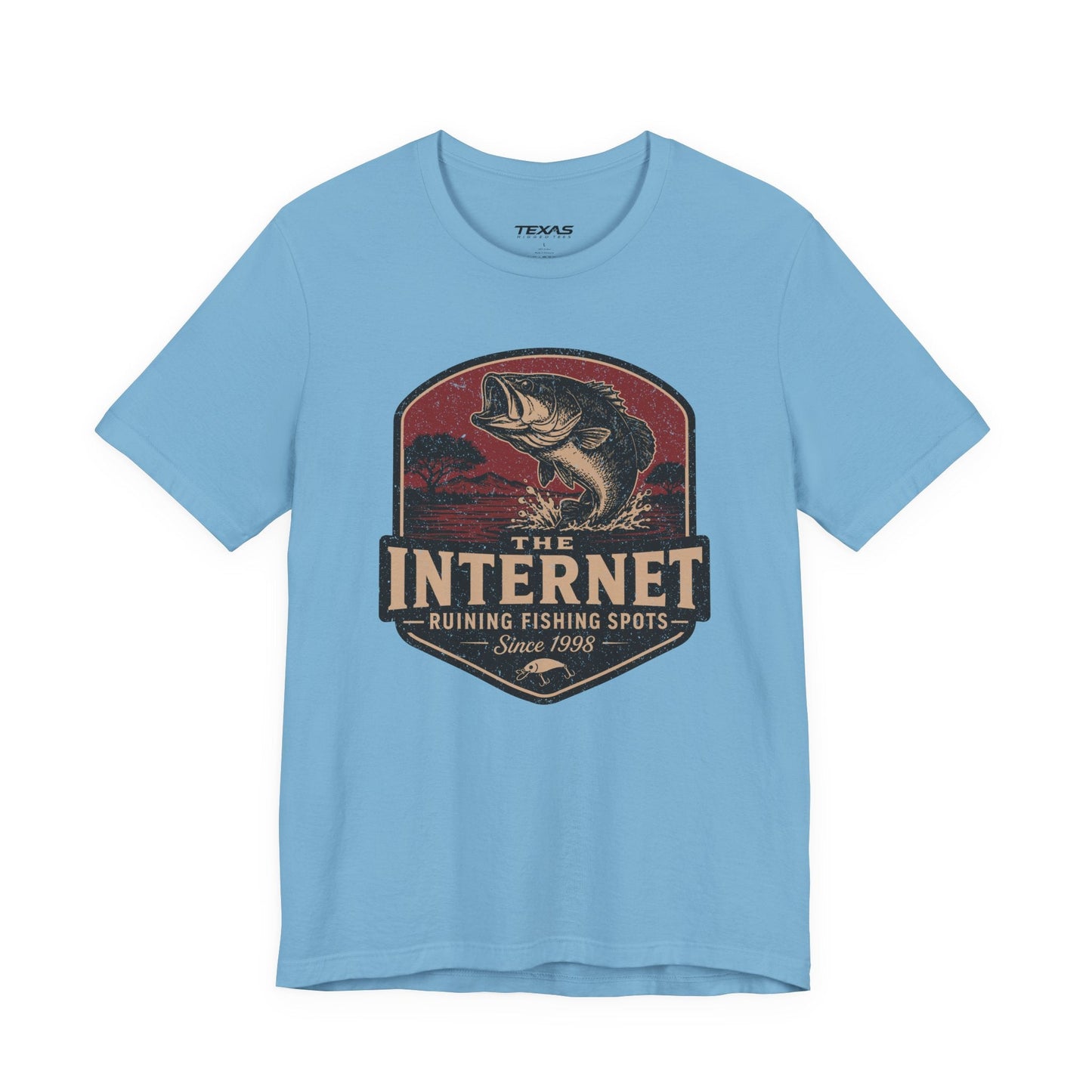 Texas Rigged Tees The Internet: Ruining Fishing Spots Since 1998 — Unisex Cotton Tee