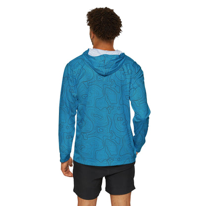 Texas Rigged Tees Topographical Lake Map — Unisex Fishing Pullover Hoodie (SPF 50+)