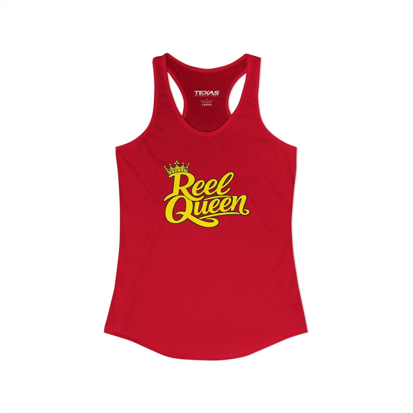 Texas Rigged Tees Reel Queen — Women’s Racerback Tank