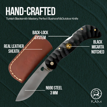 Kam Knife - TR99 - Black Inlay Handle - Pocket Knife