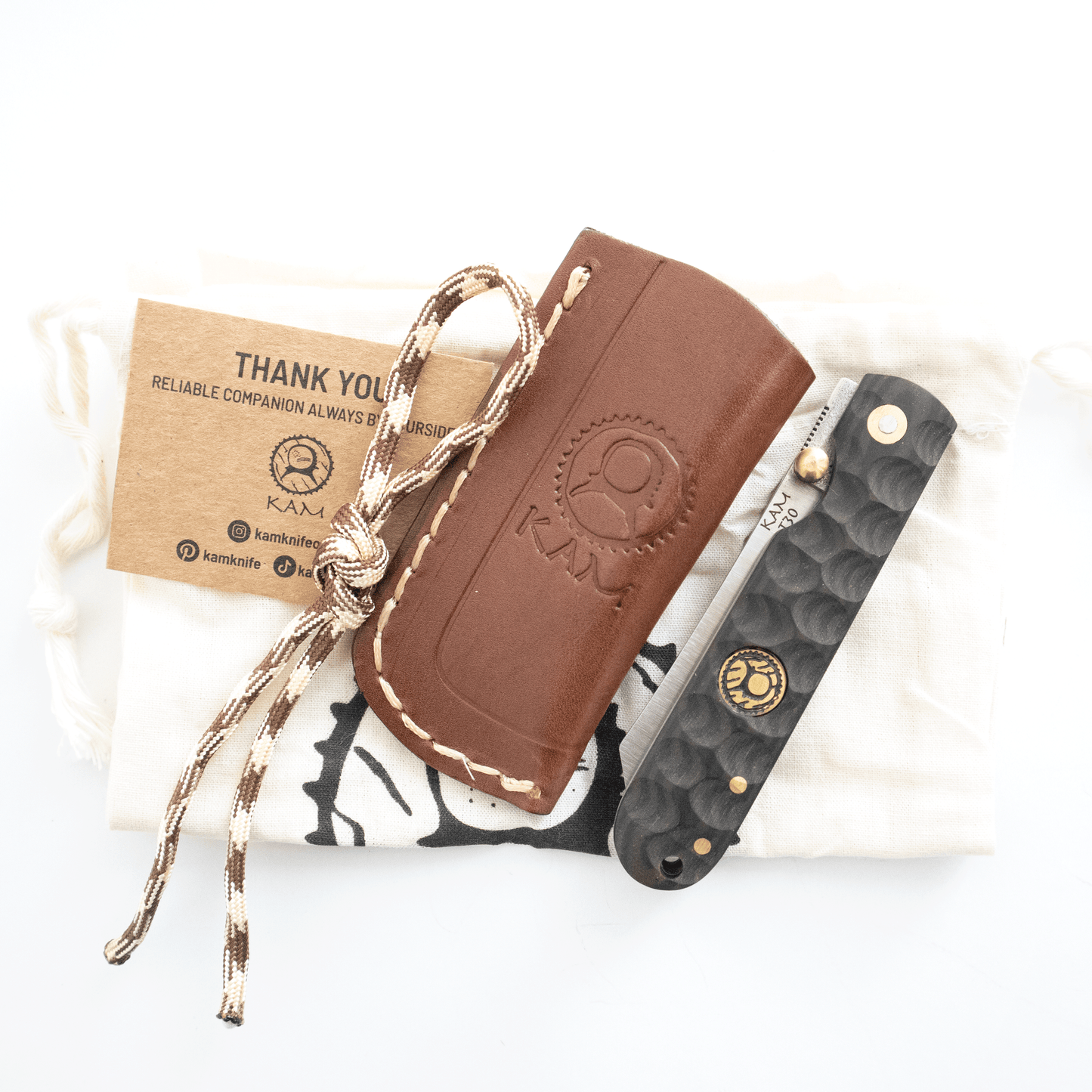 Kam Knife - T30 - Katsu Brown Handle - Pocket Knife