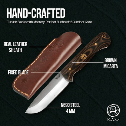 Kam Knife - A10 - Black Handle - Fixed Blade
