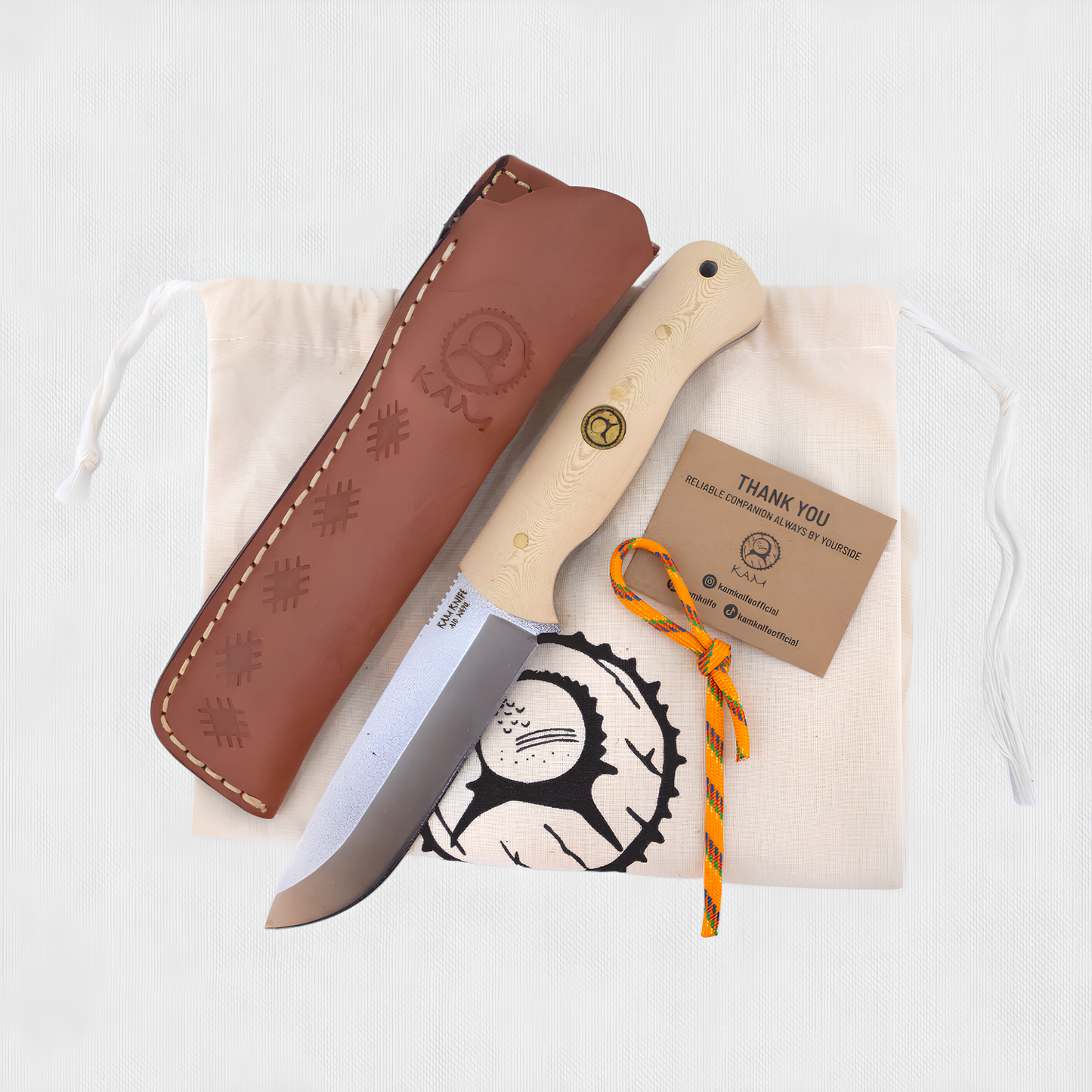 Kam Knife - A10 - White Handle - Fixed Blade