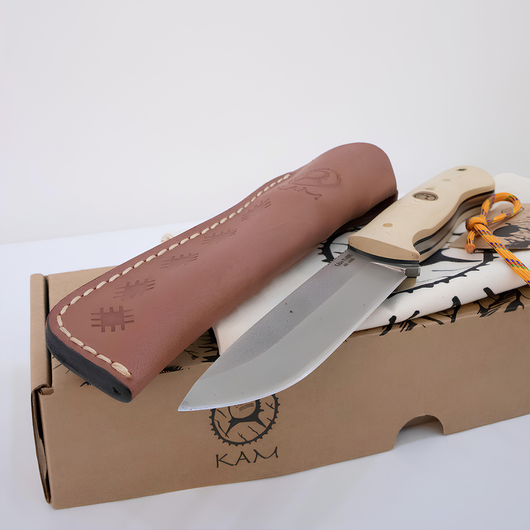 Kam Knife - A10 - White Handle - Fixed Blade