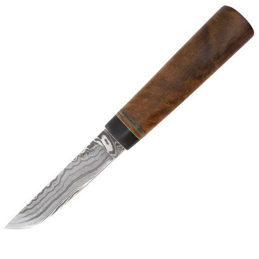 Kam Knife - P10 - Maun Wood G Micarta Handle - Fixed Blade Flat