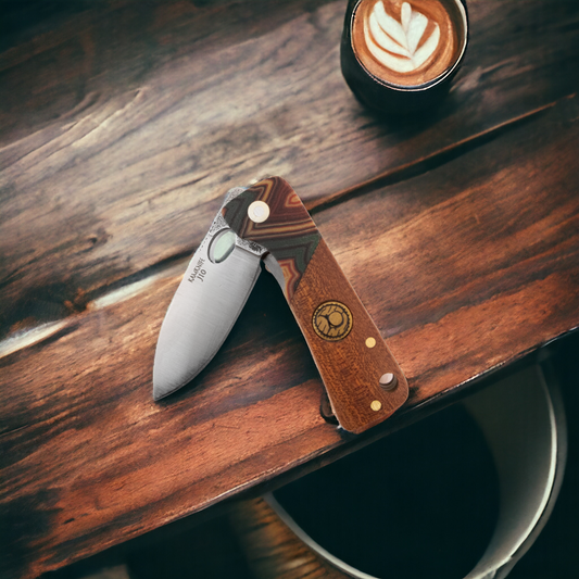 Kam Knife - J10 - Maun Wood Handle - Pocket Knife