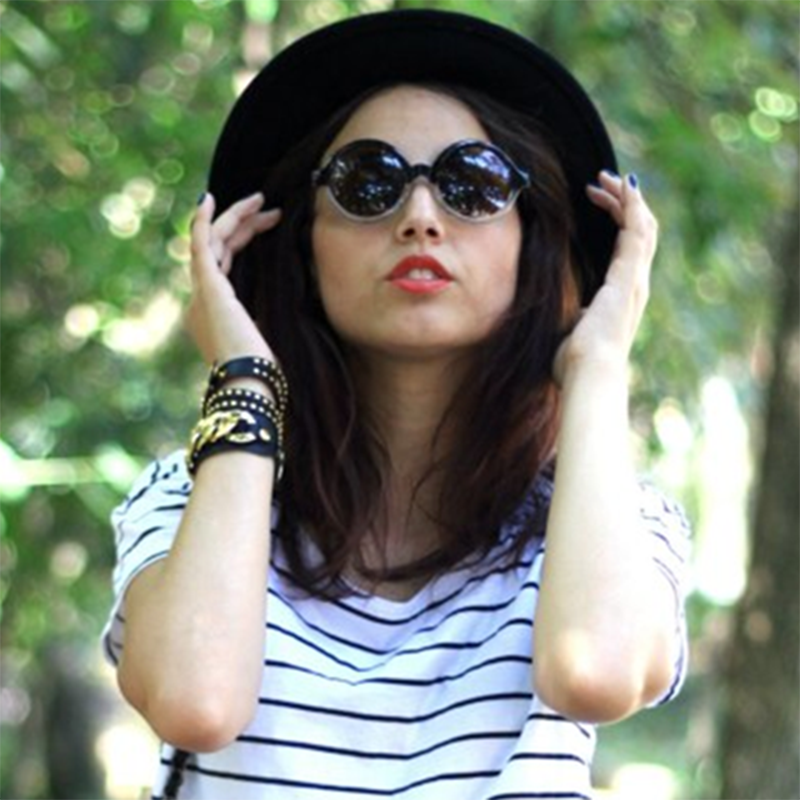 zeroUV Retro Sleek Large Round Fashion Sunglasses 8704