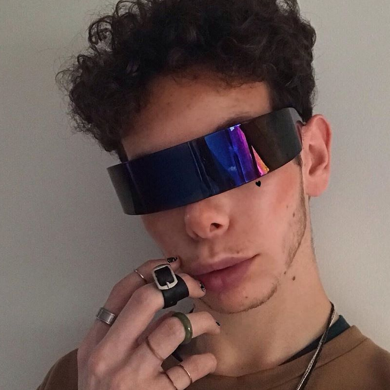 zeroUV Futuristic Retro Mirror Wrap Around Shield Sunglasses 8762