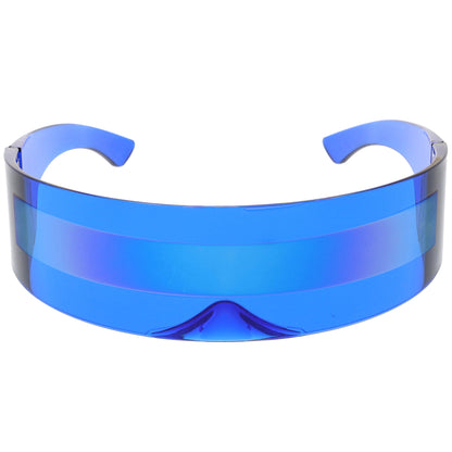 zeroUV Futuristic Retro Mirror Wrap Around Shield Sunglasses 8762