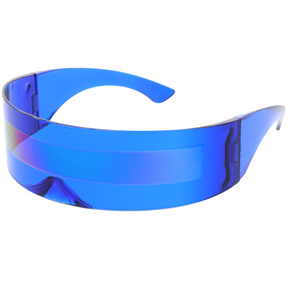 zeroUV Futuristic Retro Mirror Wrap Around Shield Sunglasses 8762