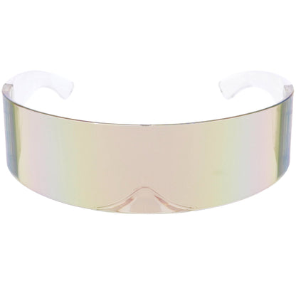 zeroUV Futuristic Retro Mirror Wrap Around Shield Sunglasses 8762