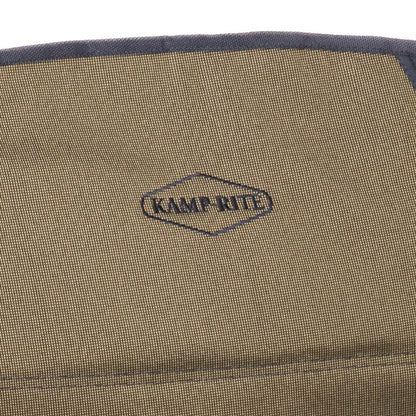 Kamp-Rite Portable Director's Camping Beach Chair w/Table & Cup Holder, Navy/Tan