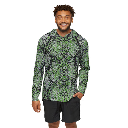 Texas Rigged Tees Green Water Snake — Unisex Fishing Pullover Hoodie (SPF 50+)