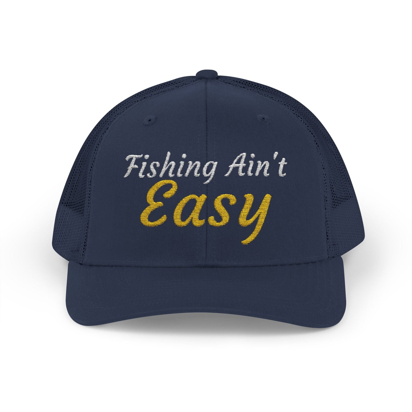 Texas Rigged Tees Fishing Ain't Easy — Embroidered Baseball Cap