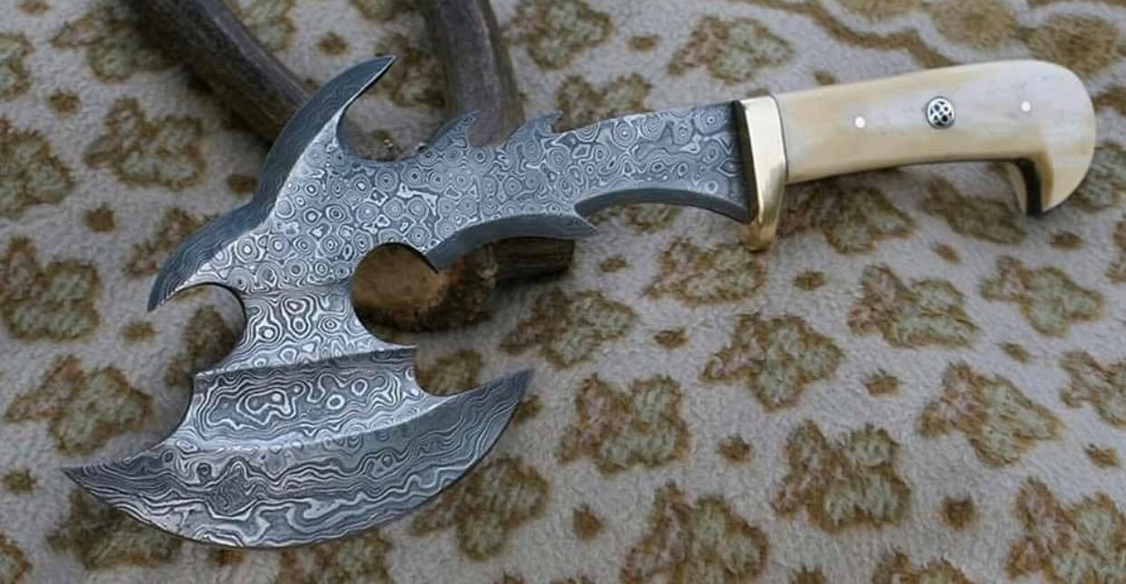 KBS Knives FULL TANG DAMASCUS STEEL AXE