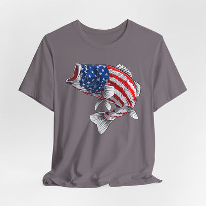 Texas Rigged Tees Patriotic Bass — Unisex Cotton Tee