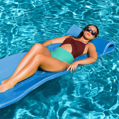 TRC Recreation Splash 1.25" Thick Foam Swimming Pool Float Mat, Marina Blue