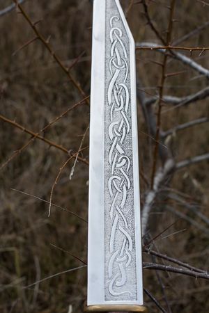 KBS Knives Custom Handmade Viking Seax Knife with Leather Sheath