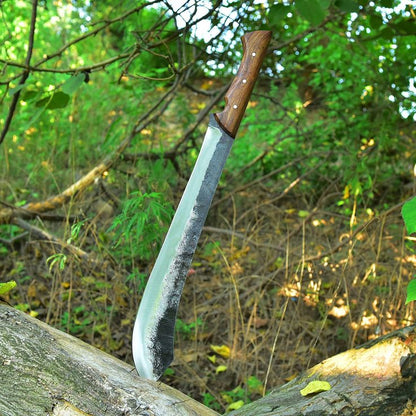 KBS Knives Trailblazer Camping Survival Knife – 19" Custom Handmade High Carbon Steel Blade with Rosewood Full Tang Handle