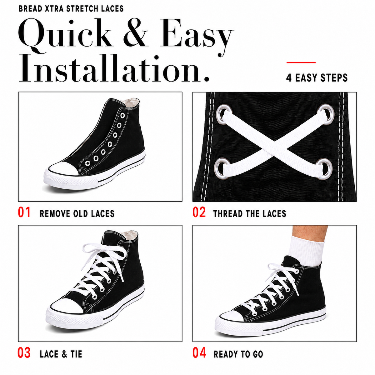 Bread Xtra Stretch Flat Bread Laces