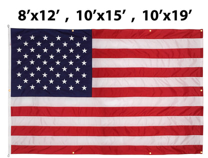 Flagman of America Nylon American Flag with Grommets Along Edges for Wall Hanging *Made in USA*