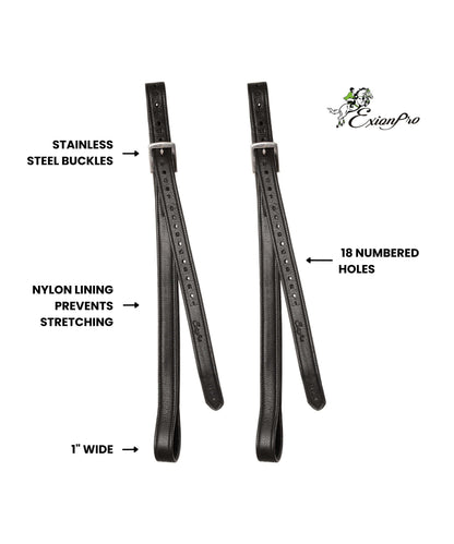 Bridles & Reins ExionPro Nylon Lined Stirrup Leathers