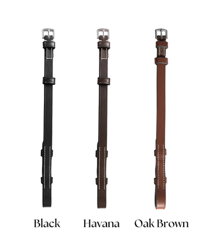 Bridles & Reins ExionPro Bridle Cheek Pieces With Hook Fastening - White Stitching