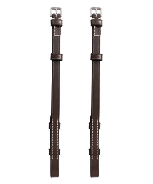 Bridles & Reins ExionPro Bridle Cheek Pieces With Hook Fastening - White Stitching