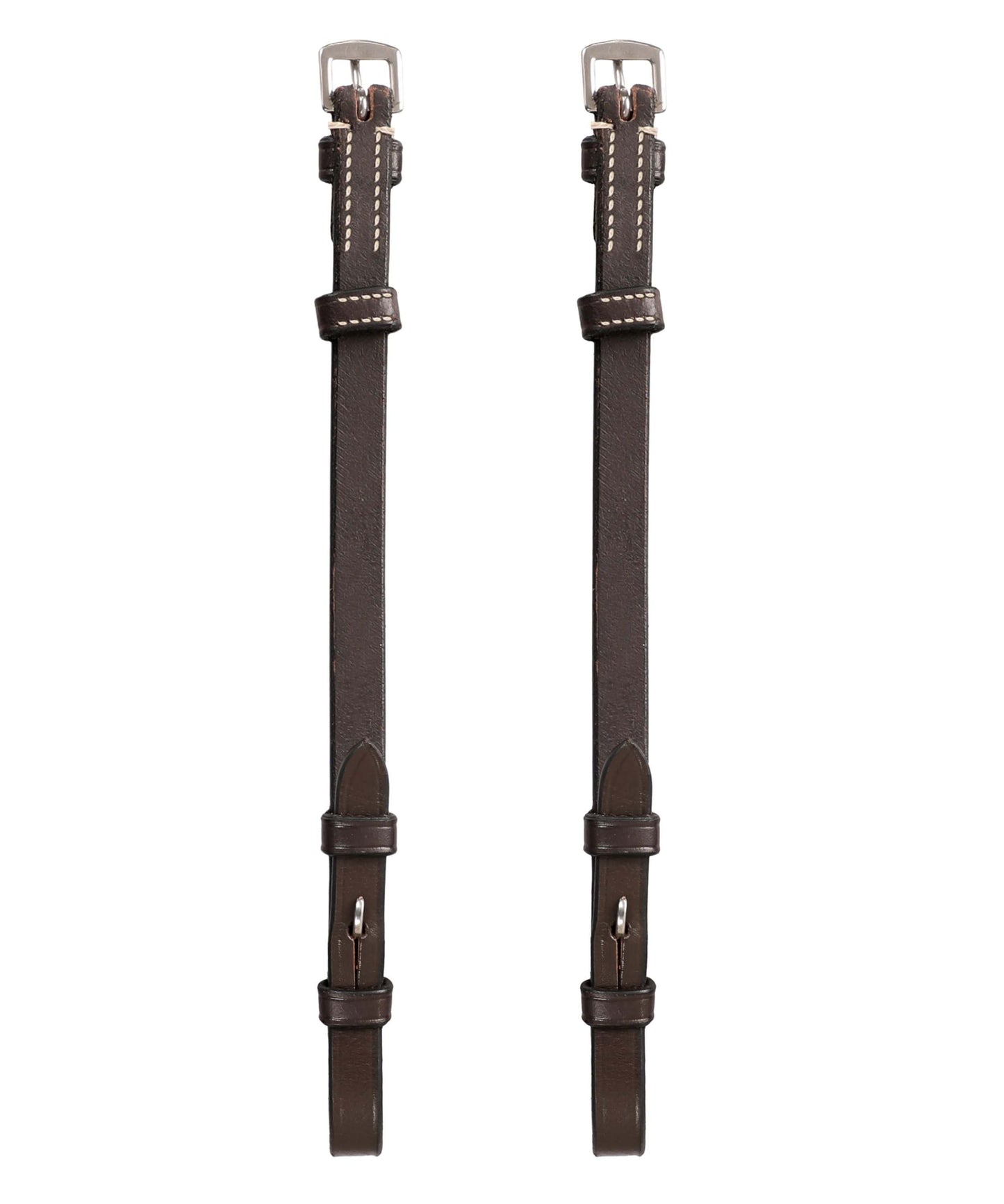 Bridles & Reins ExionPro Bridle Cheek Pieces With Hook Fastening - White Stitching