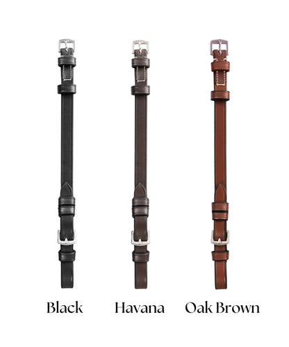 Bridles & Reins ExionPro Bridle Cheek Pieces With Buckle Fastening - White Stitching
