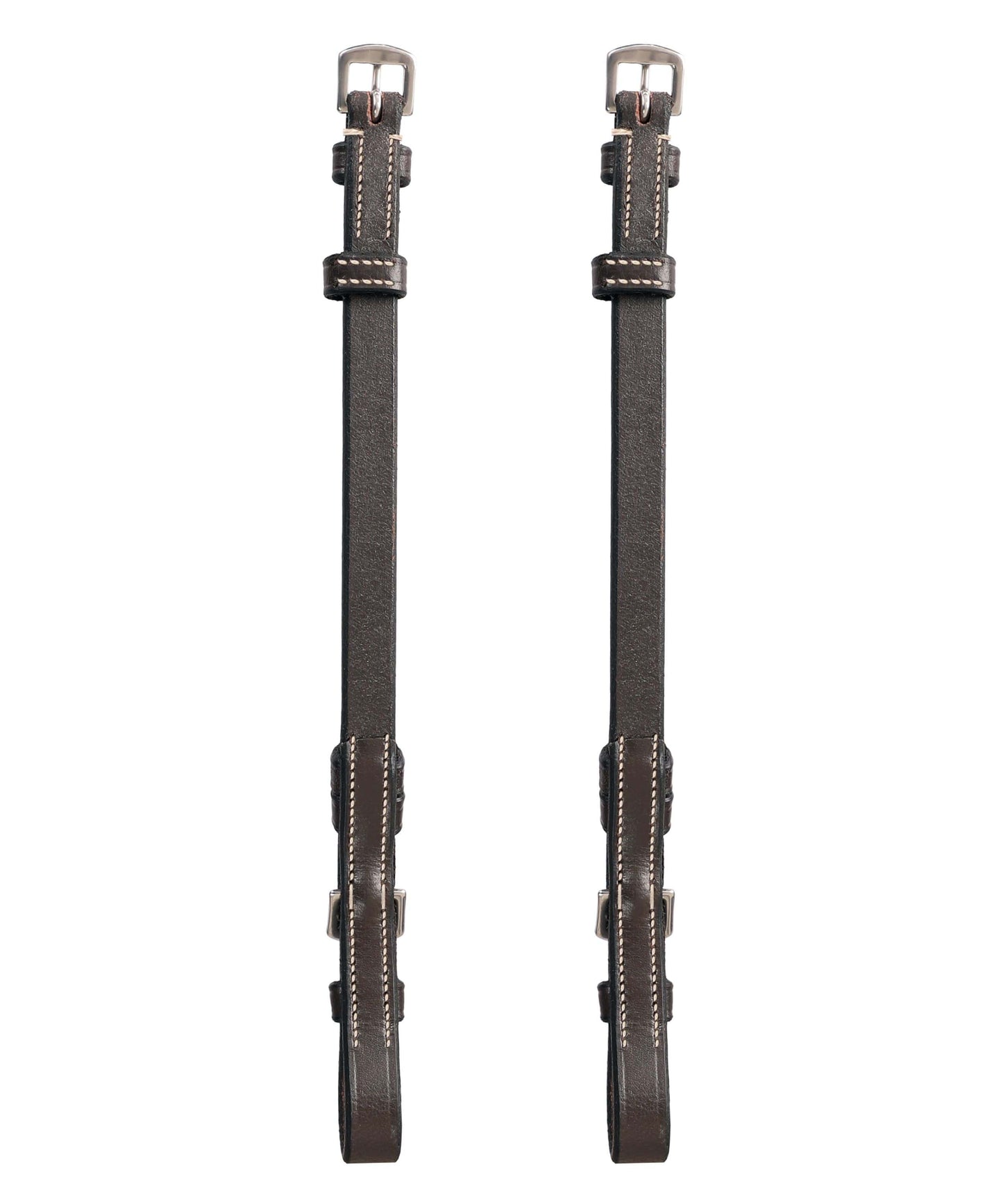 Bridles & Reins ExionPro Bridle Cheek Pieces With Buckle Fastening - White Stitching